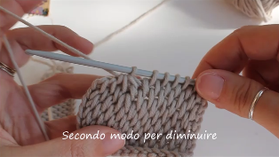 diminuzione uncinetto tunisino
