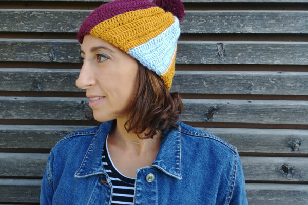 Cappello all'Uncinetto a righe